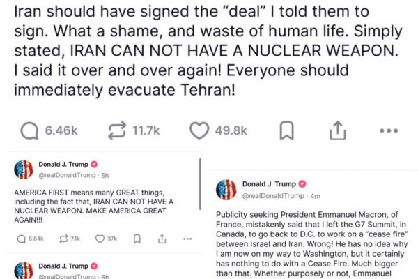 Conflit Iran–Israël : Donald Trump hausse le ton sur Truth Social et alerte la planète